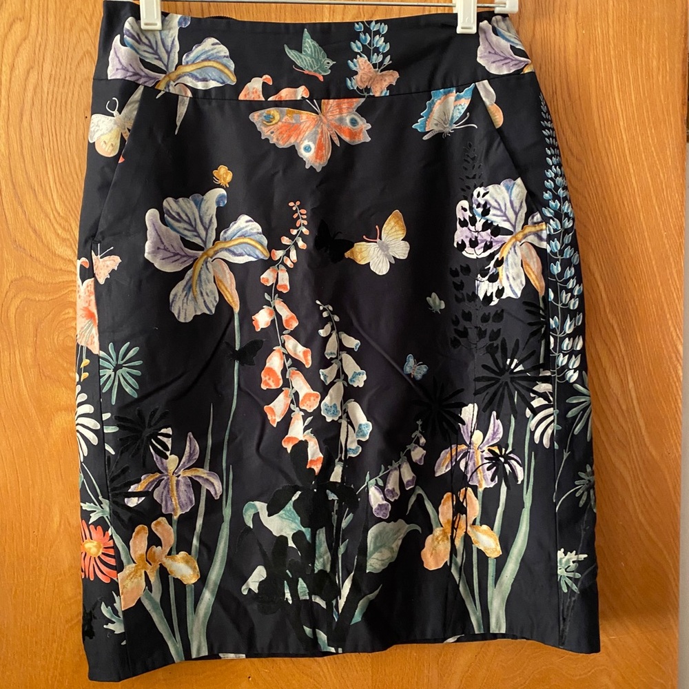 Anthropologie Leifsdottir butterfly pencil skirt 4